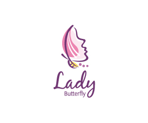 Lady Butterfly Beauty Logo