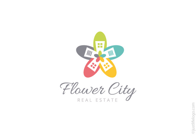 flower-city-real-estate-logo-for-sale