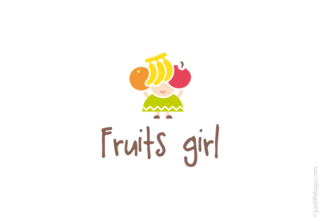 fruits-girl-logo-for-sale